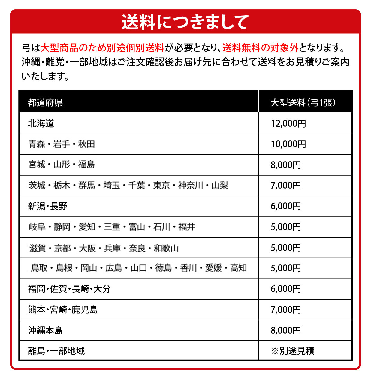 弓個別大型送料