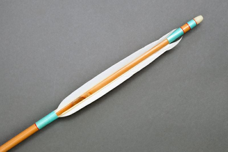 竹矢 羽付き 巻藁矢　水色