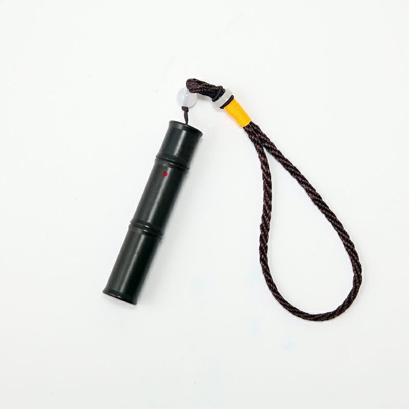 竹節風 粉入れ 黒檀