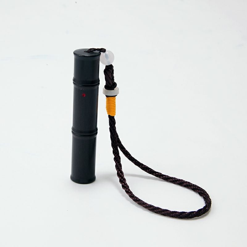 竹節風 粉入れ 黒檀